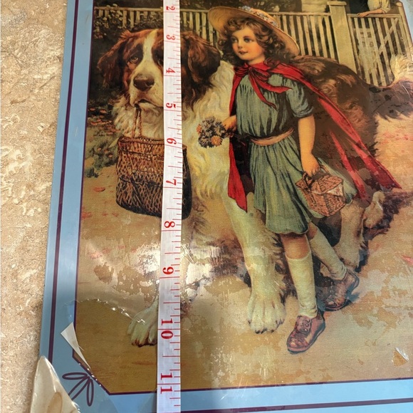 NEW 1914 Grape Nuts Metal Sign: Little Girl w/ St. Bernard Dog Replica 9.5”x 12 - Picture 7 of 7